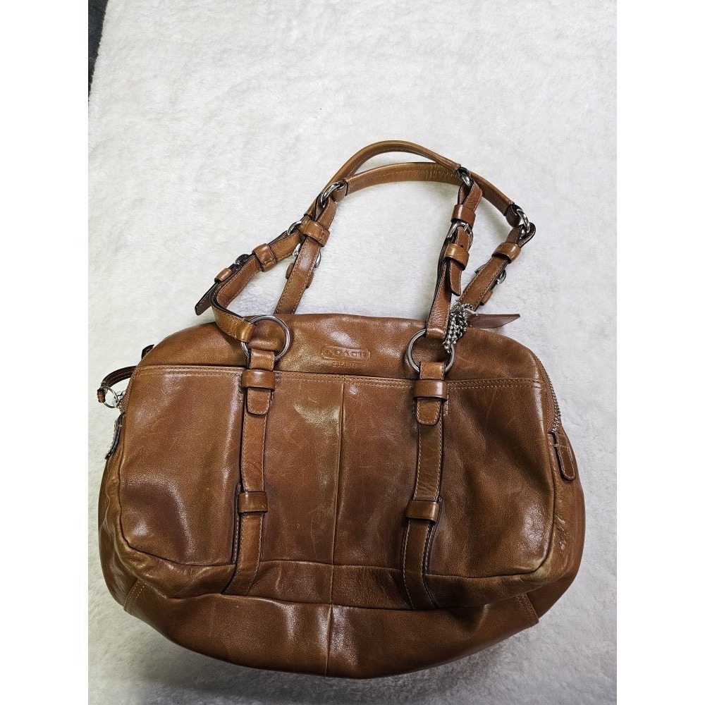 Coach Bonnie 12695 Satchel British Tan Leather Shoulder Bag Y2K‎